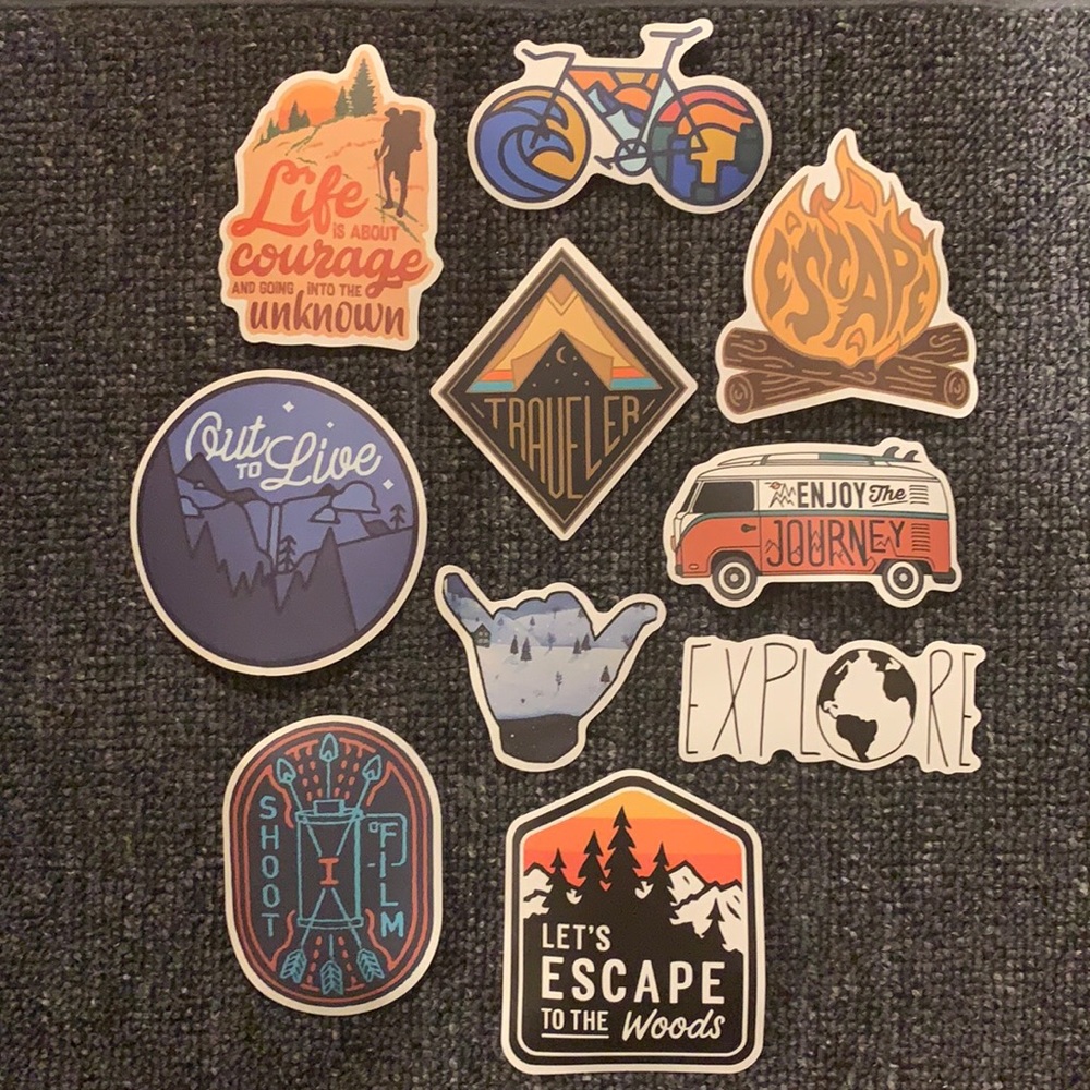Pack of 10 stickers (travel theme pt2)